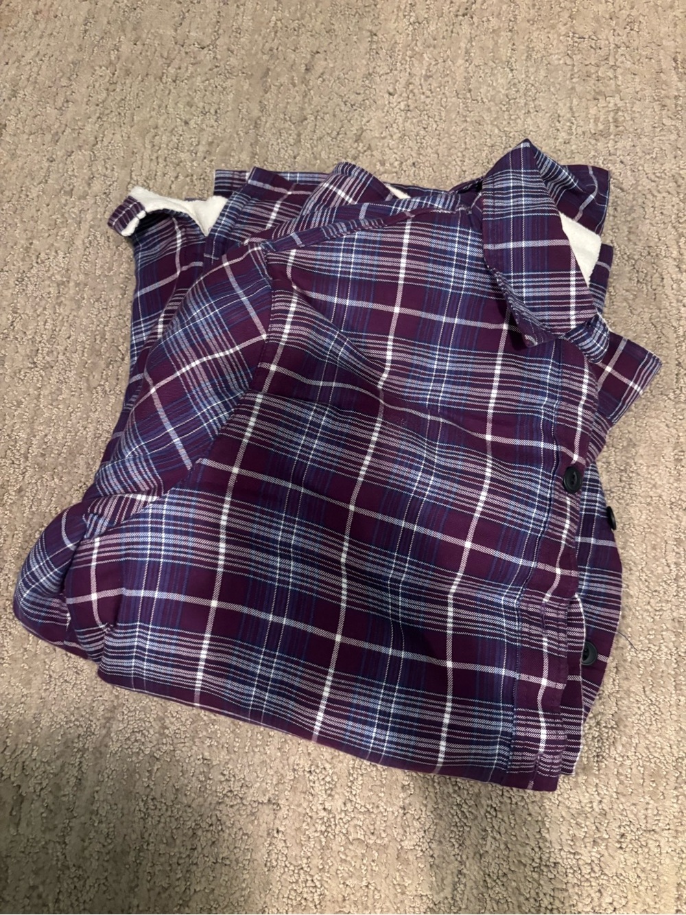 L.L. Bean Purple Plaid Button-Down Shirt